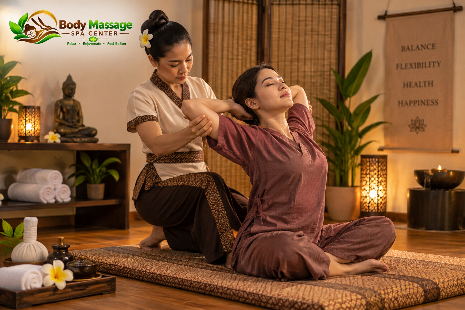 Thai massage in Andheri assisted stretching session