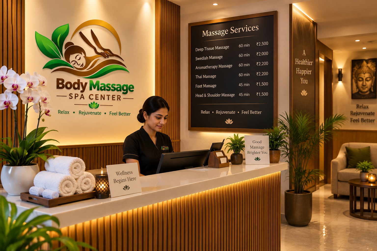 deep tissue massage Andheri West spa reception